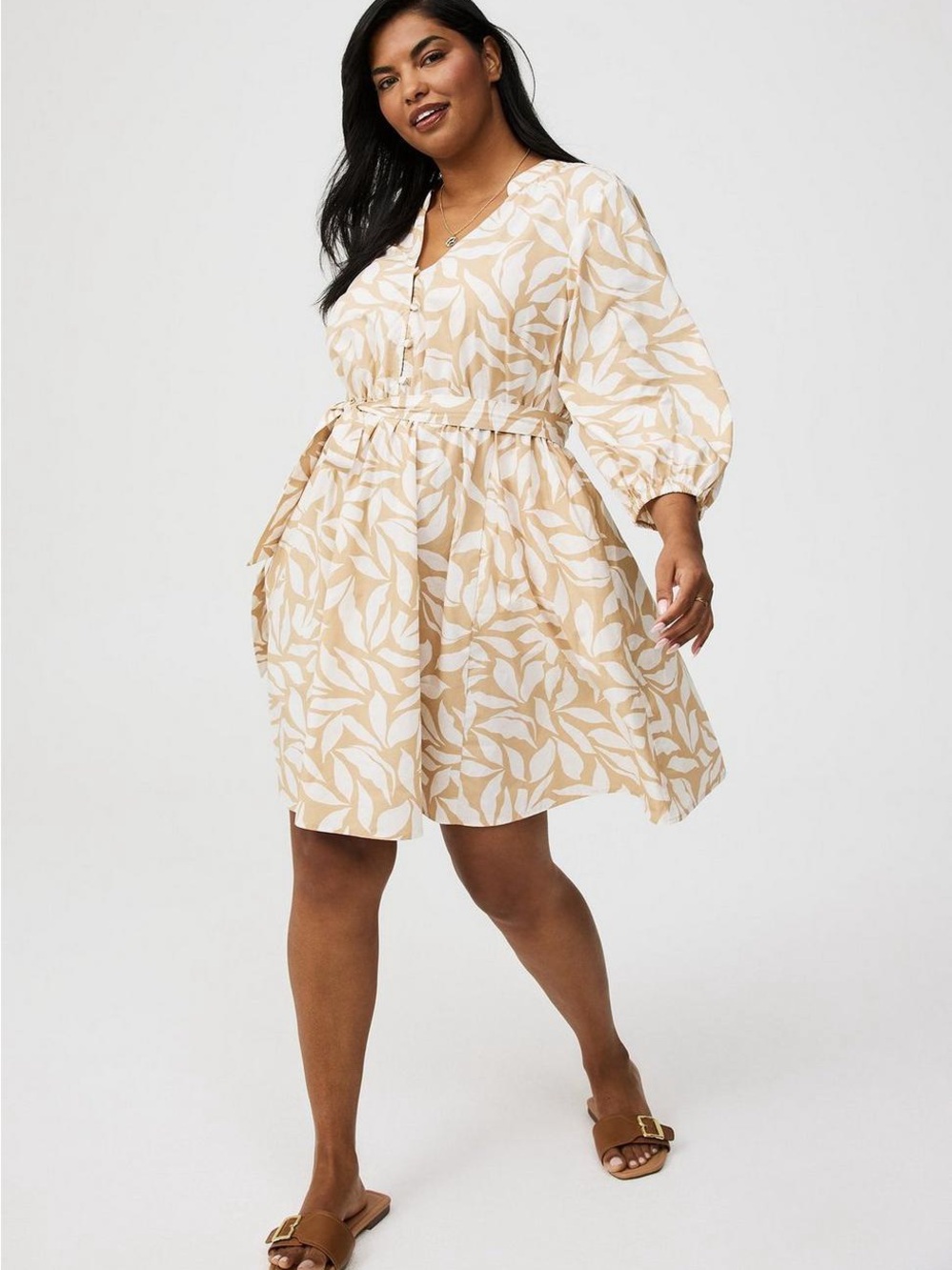 Torrid Mini Poplin Peasant Top Skater  Dress NWT